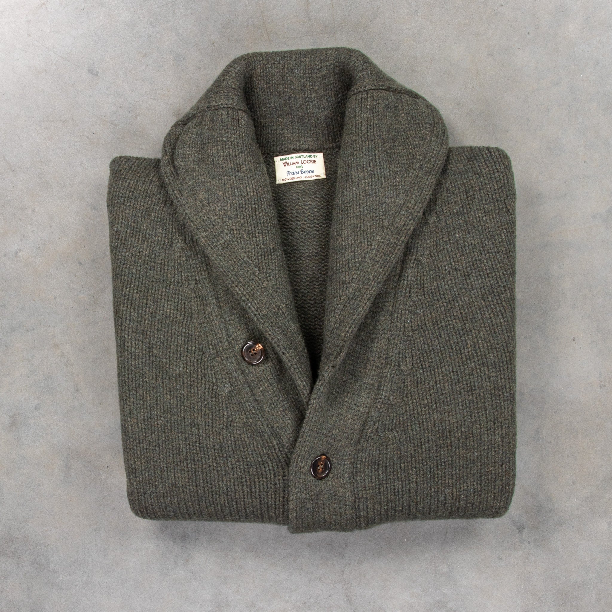 William Lockie | Navy Lambswool Shawl Collar Cardigan