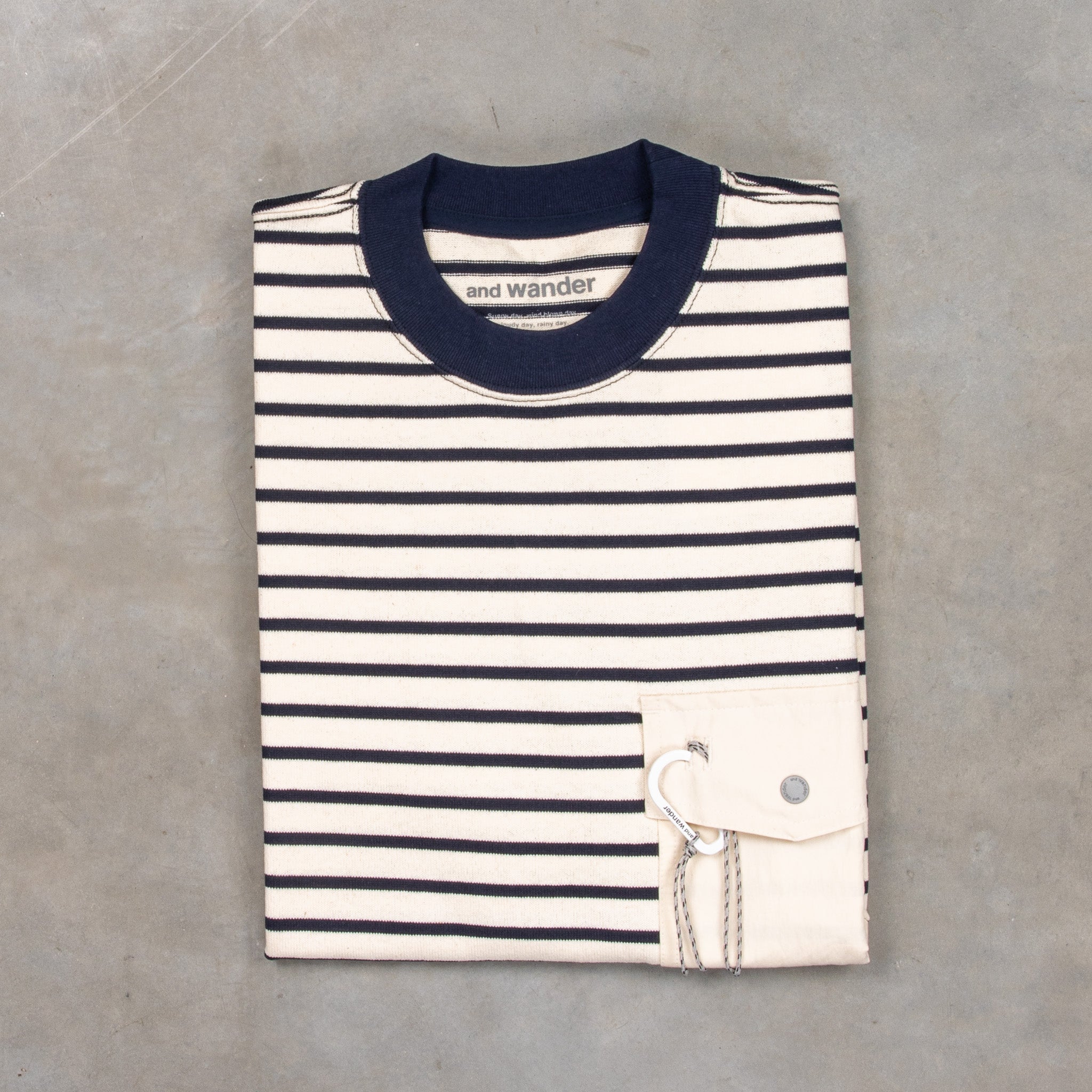 And Wander Stripe Pocket H S Off White