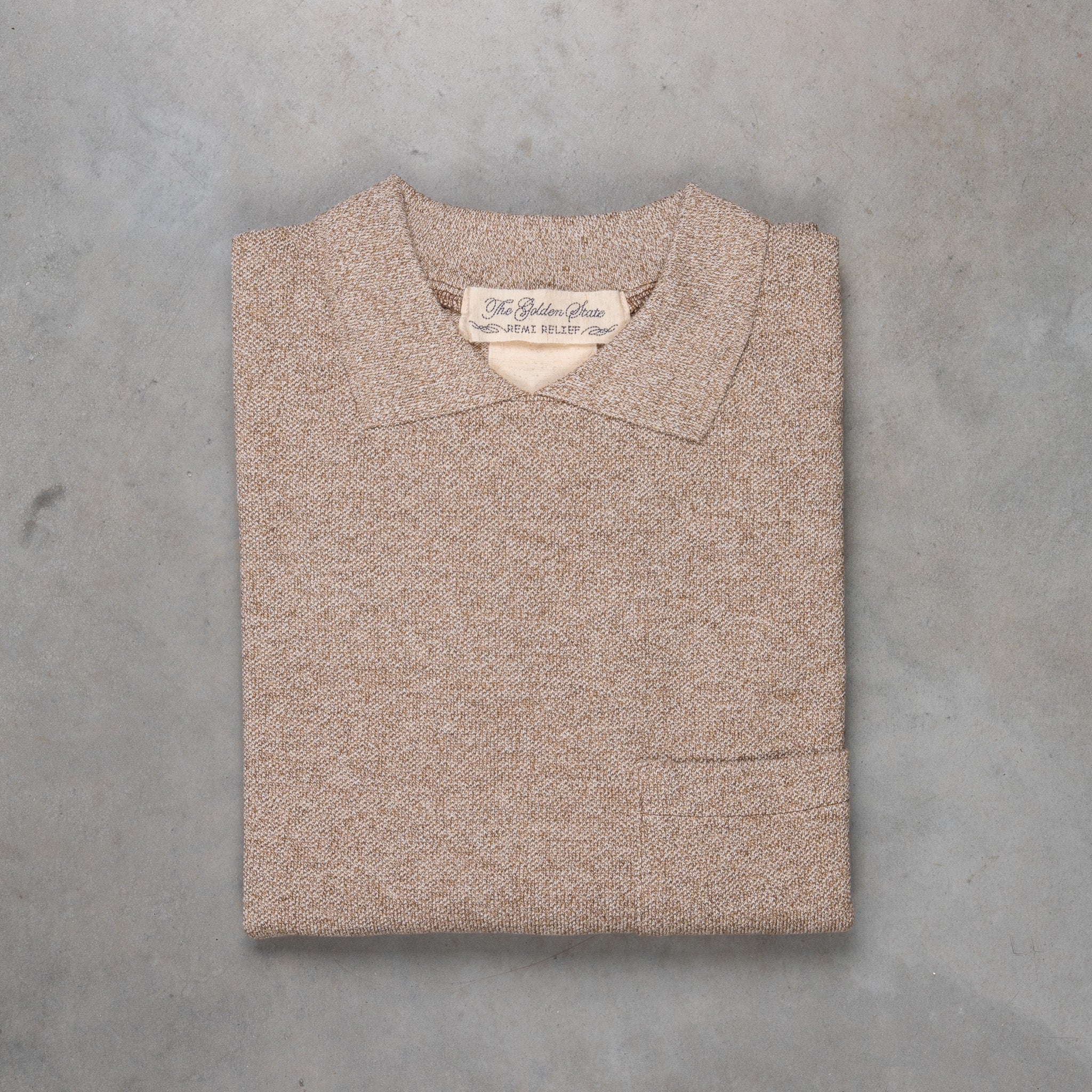 Remi Relief Polo Tee Brown Melange