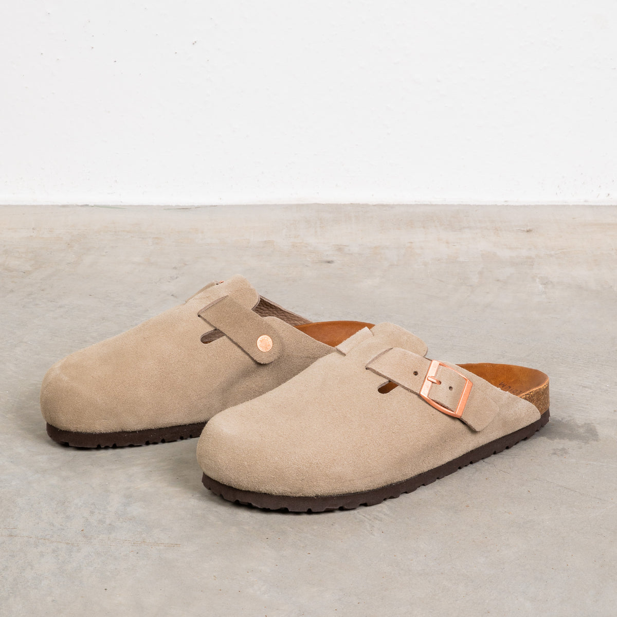 The Real McCoy´s Leather Foot Support Clogs Taupe – Frans