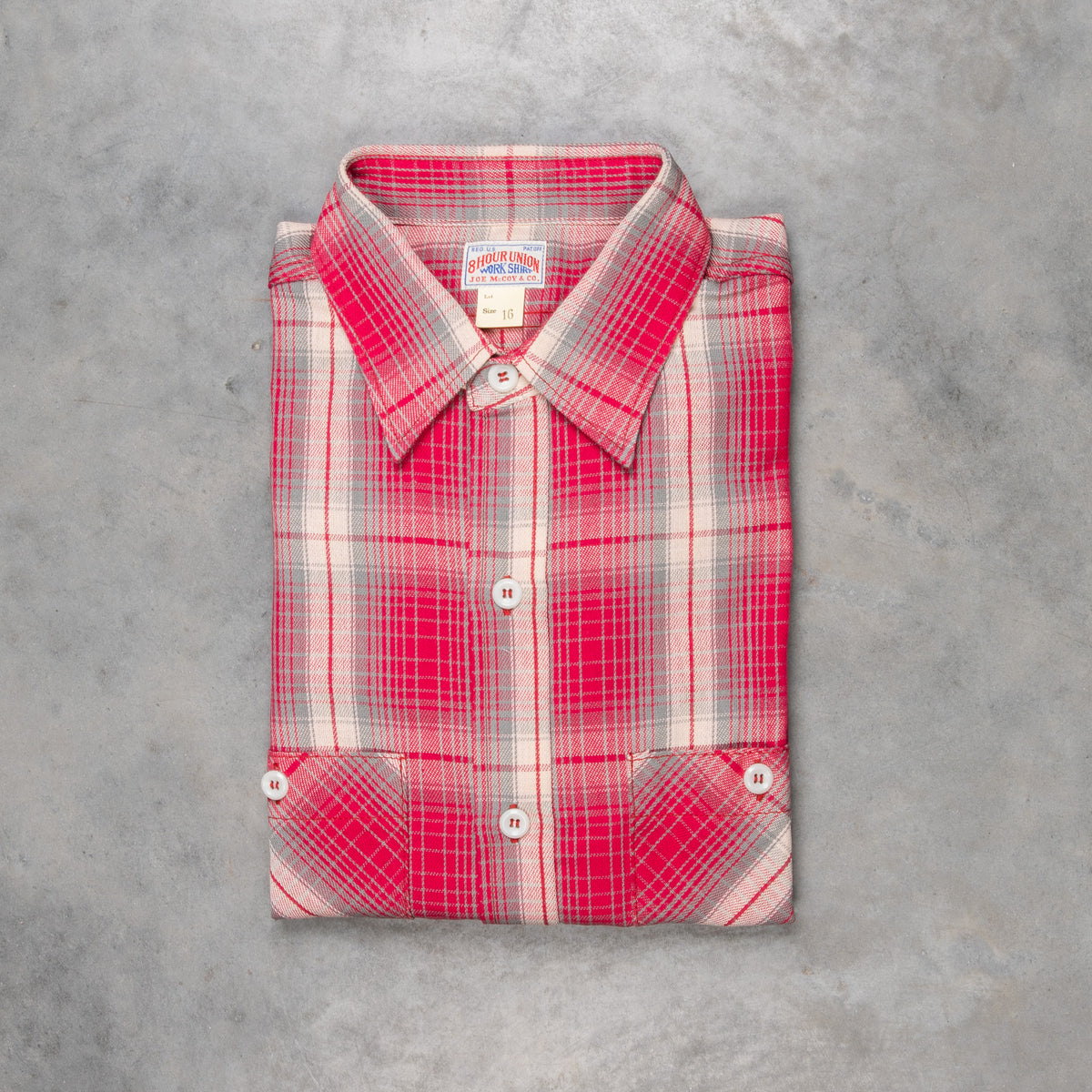 The Real McCoy´s 8HU Ombre Check Summer Flannel Shirt Pink