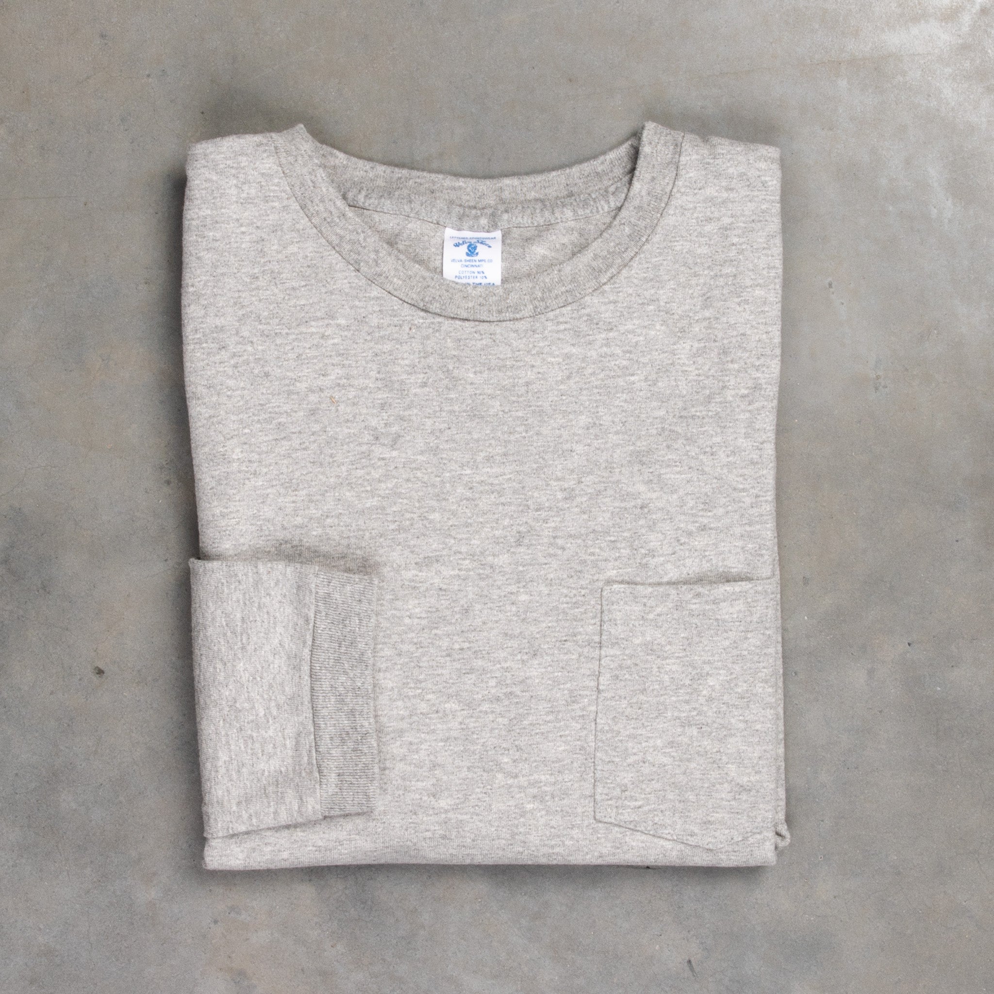 Velva Sheen Longsleeve Pocket Tee Heather Grey