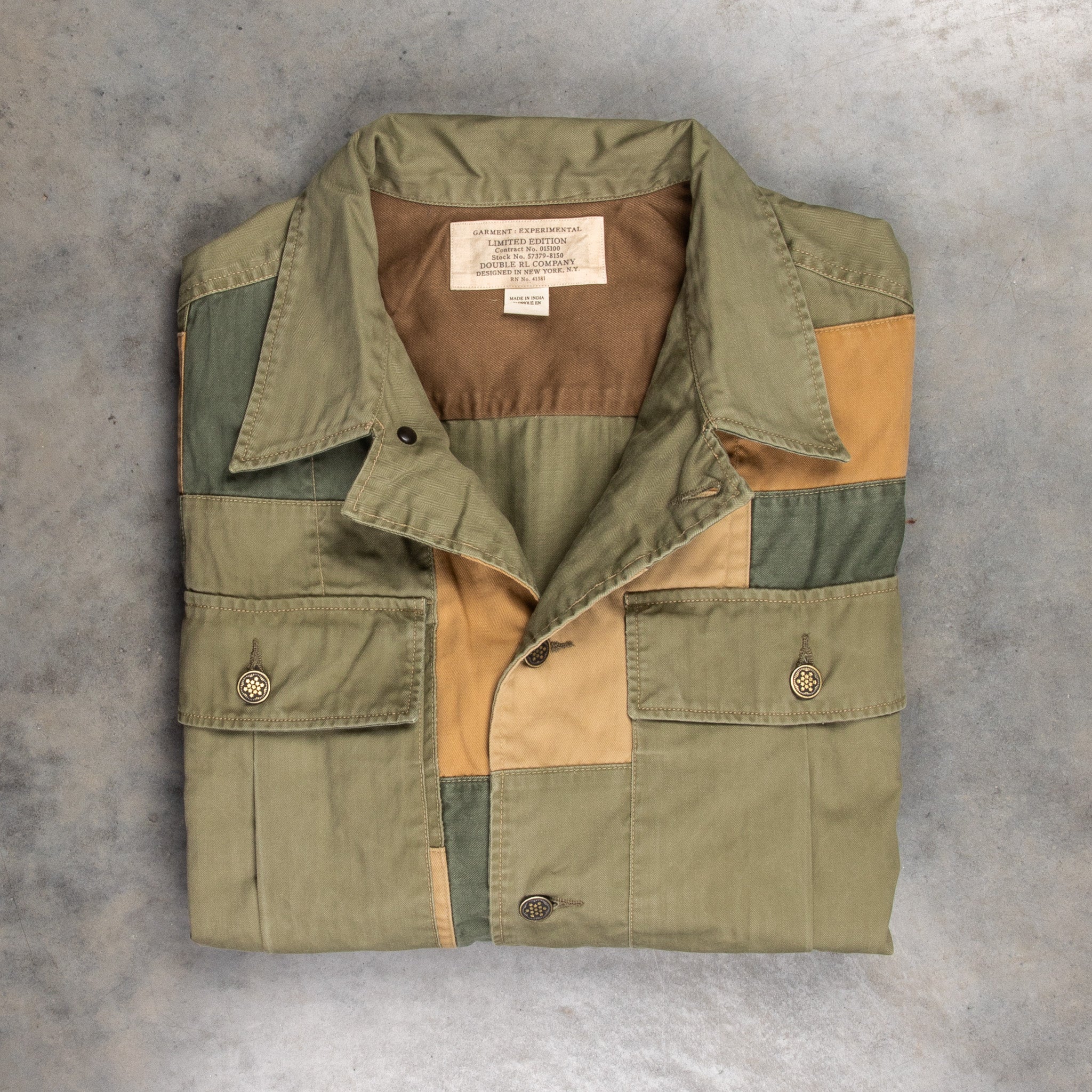 RRL Herringbone Twill Patchwork Infantry Shirt – Frans Boone Store