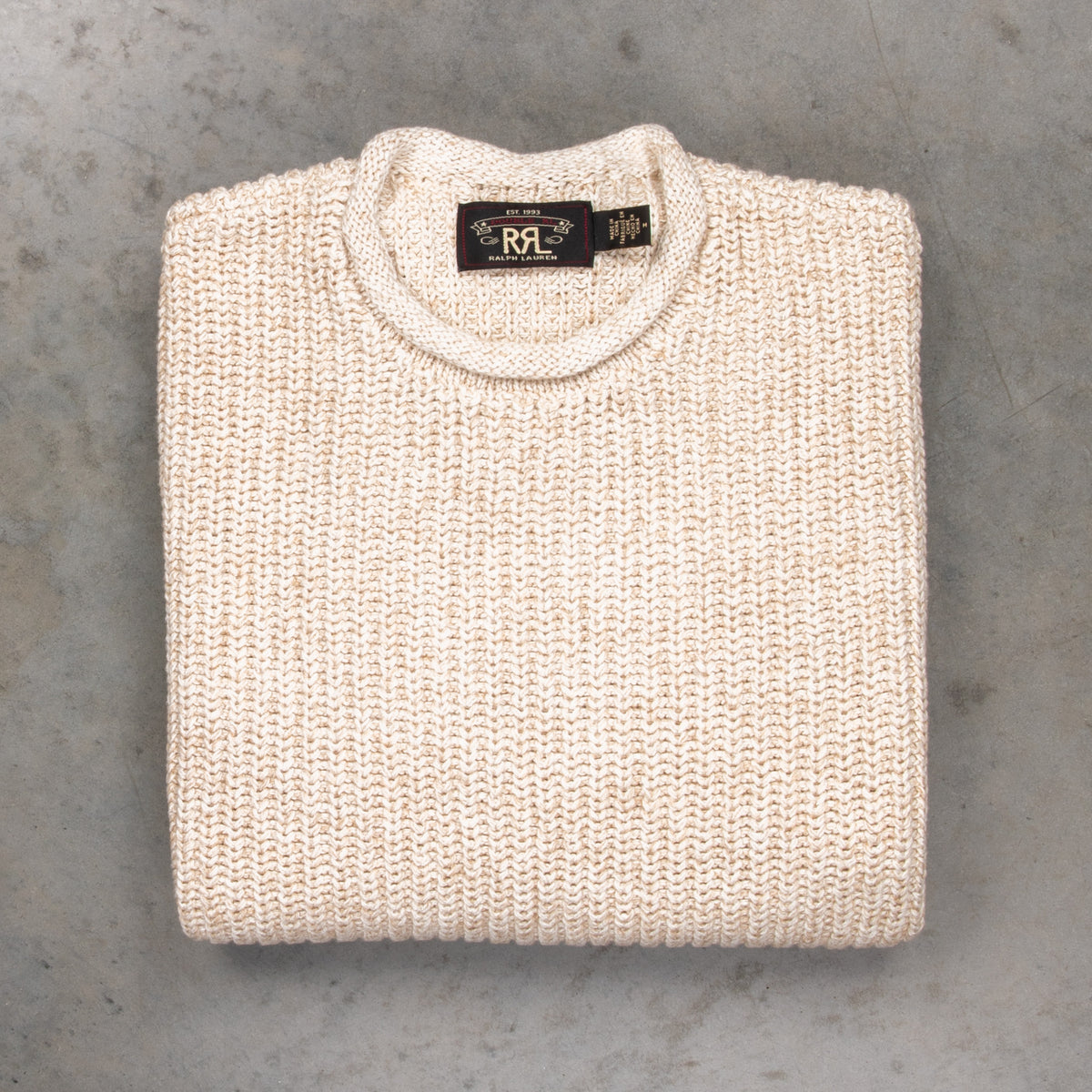 RRL Beach Sweater Tunic Neck Cotton Linen Raw White – Frans 