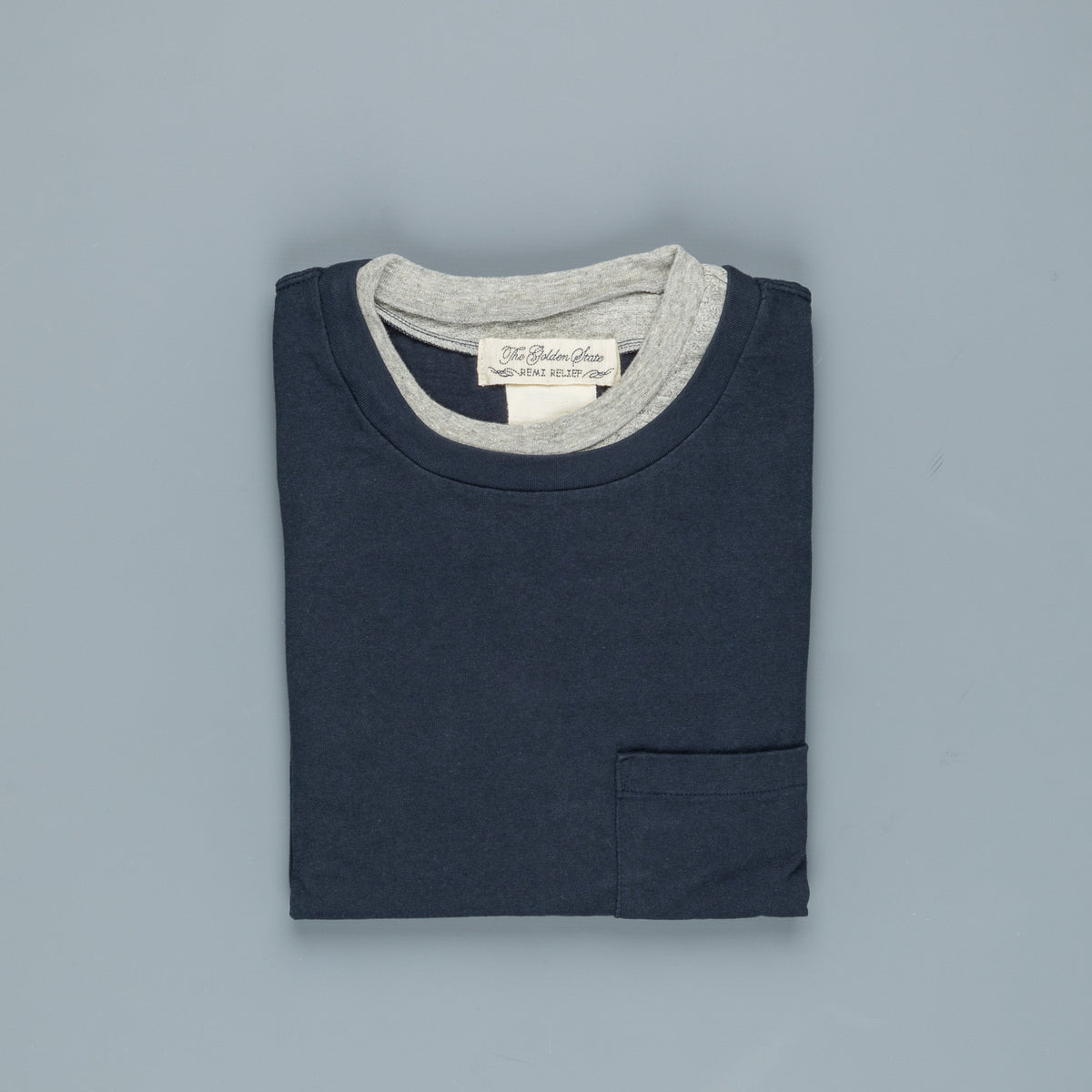 Remi Relief Heavy Cotton Double Neck LS Tee Navy