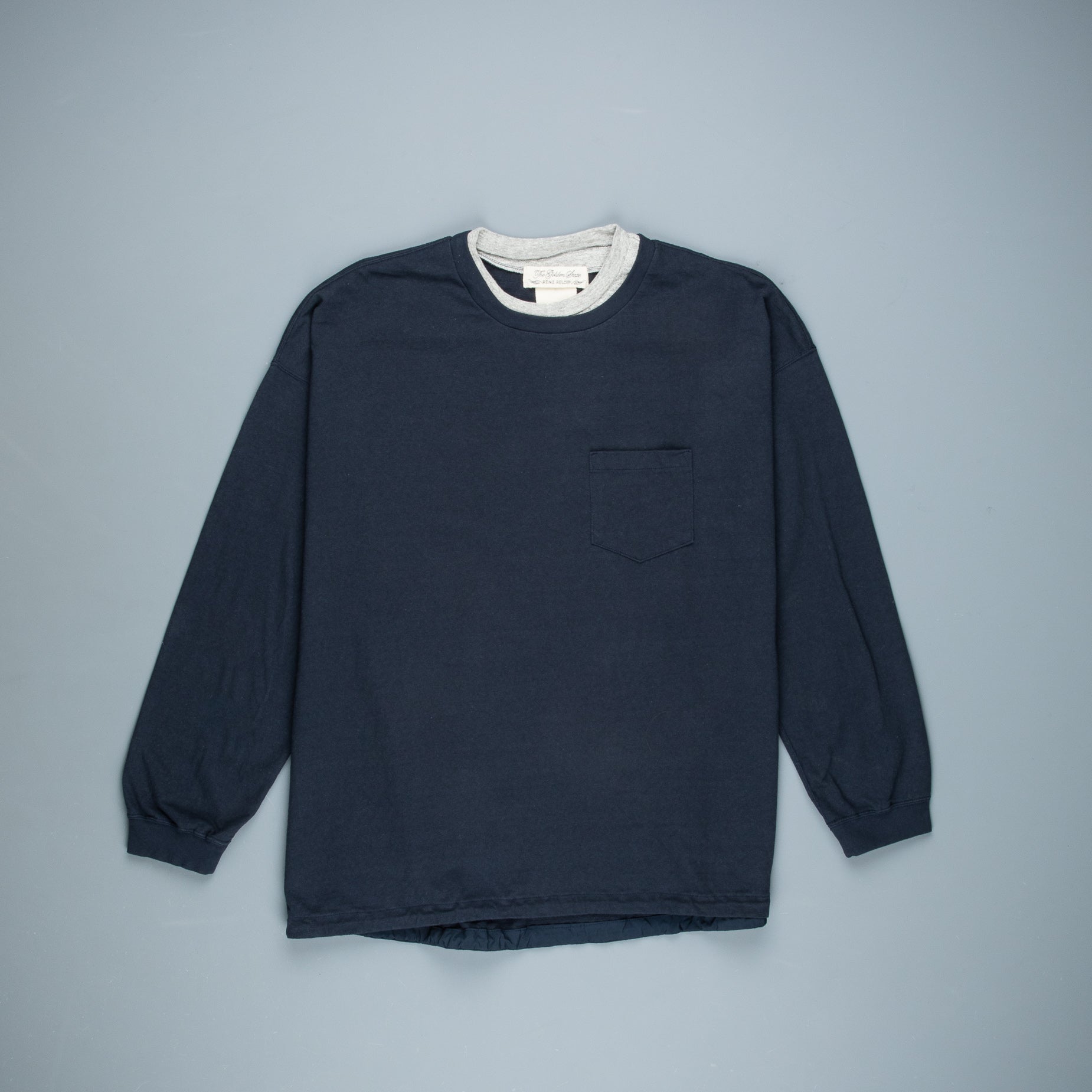 Remi Relief Heavy Cotton Double Neck LS Tee Navy