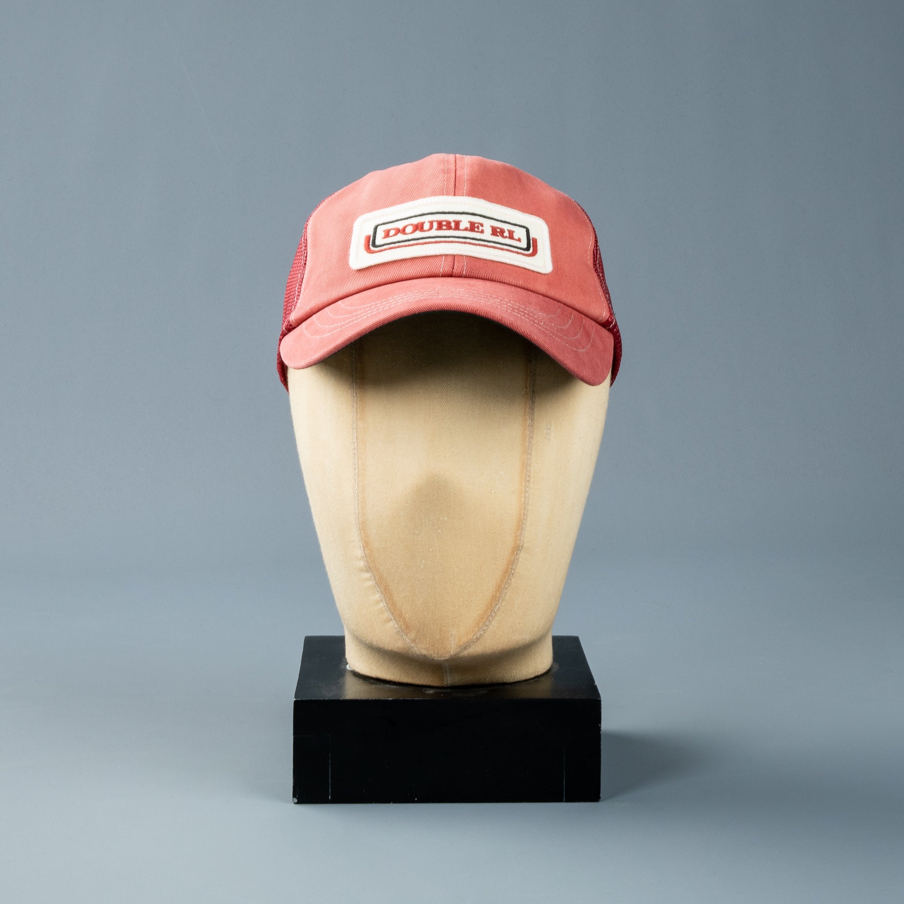 RRL Mesh Trucker hat cotton denim Faded Red