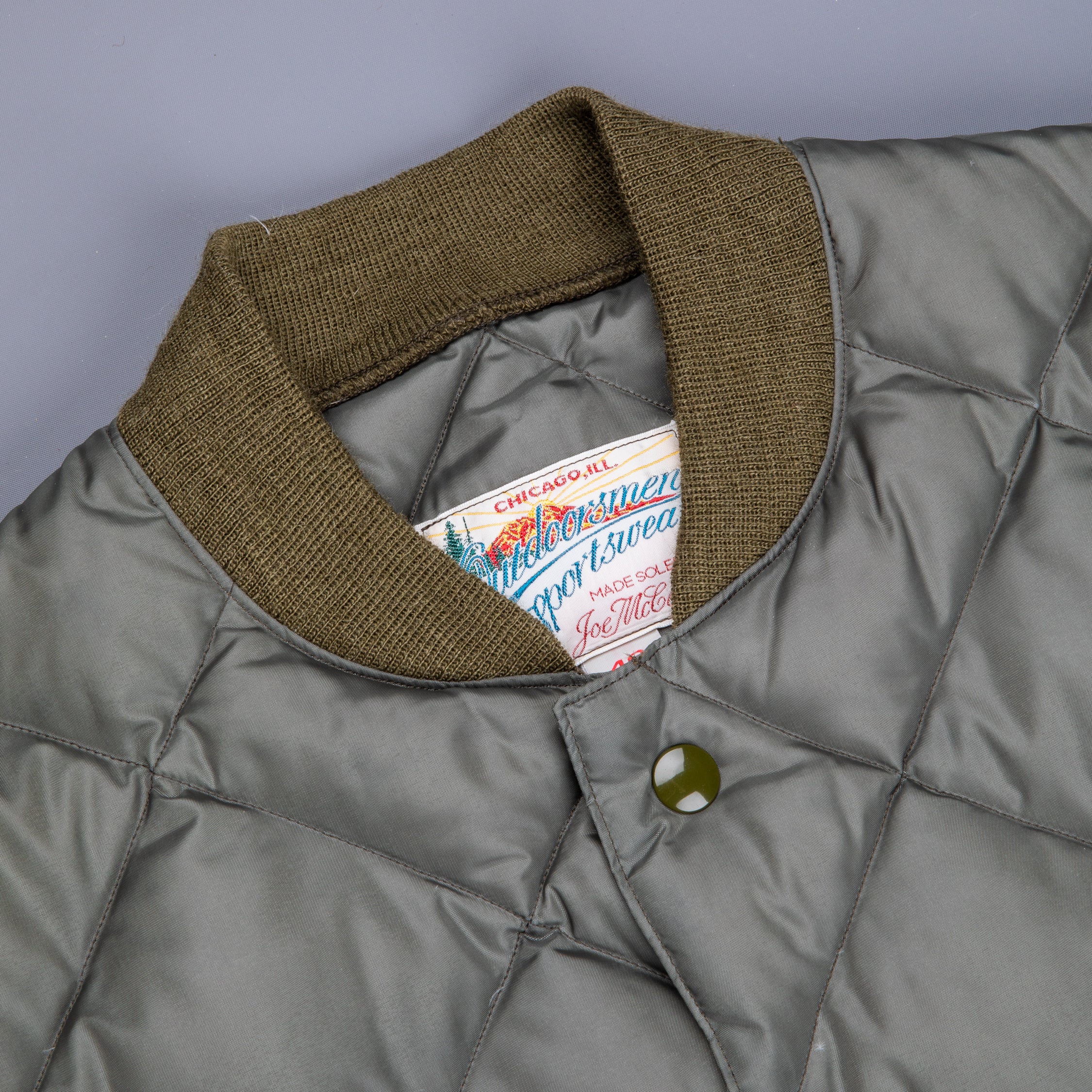 The Real McCoy's Nylon Quilted Down Jacket Dark Olive