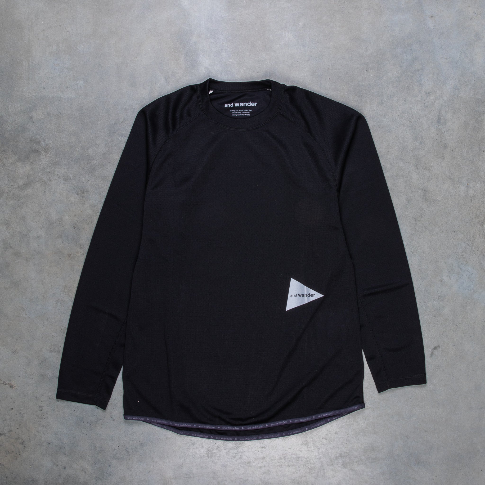 And Wander Power Dry Jersey Raglan LS T Black