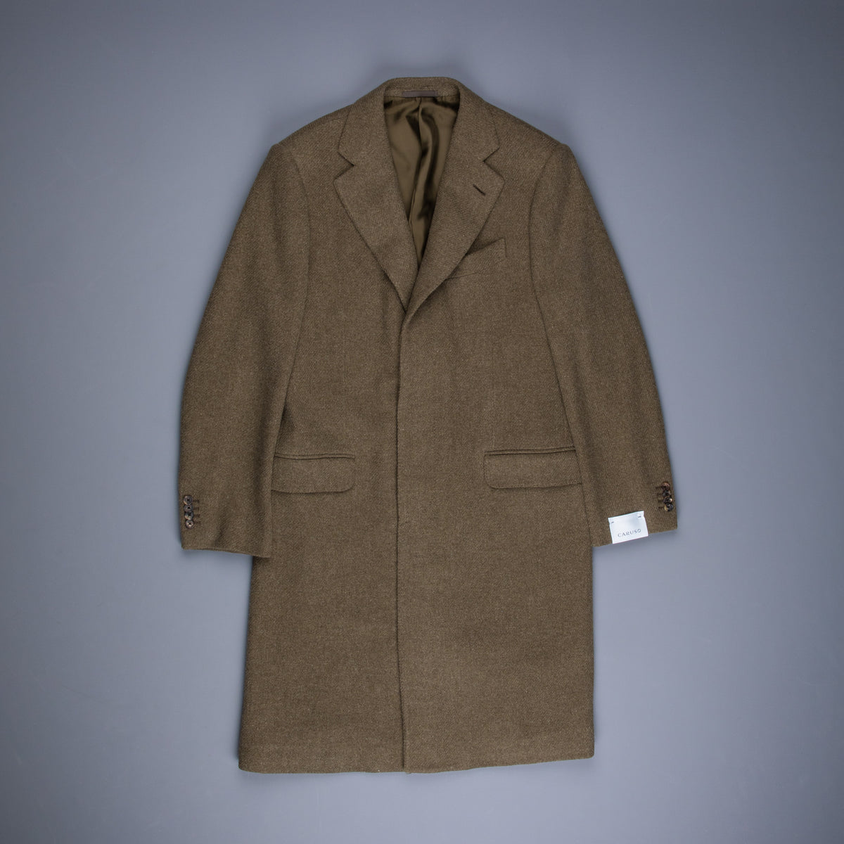 Caruso Norma Overcoat Wool Verde Medio Frans Boone Store