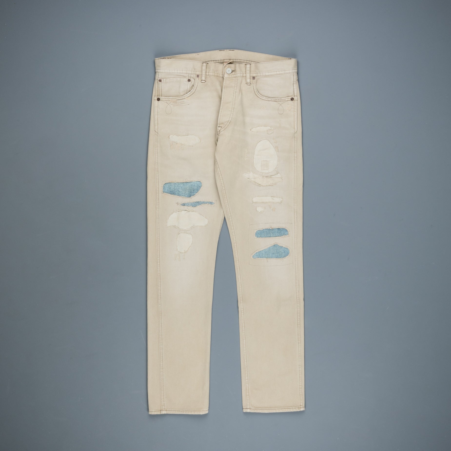 RRL Slim Fit Roebuck Pant Bedford Destroyed Stone