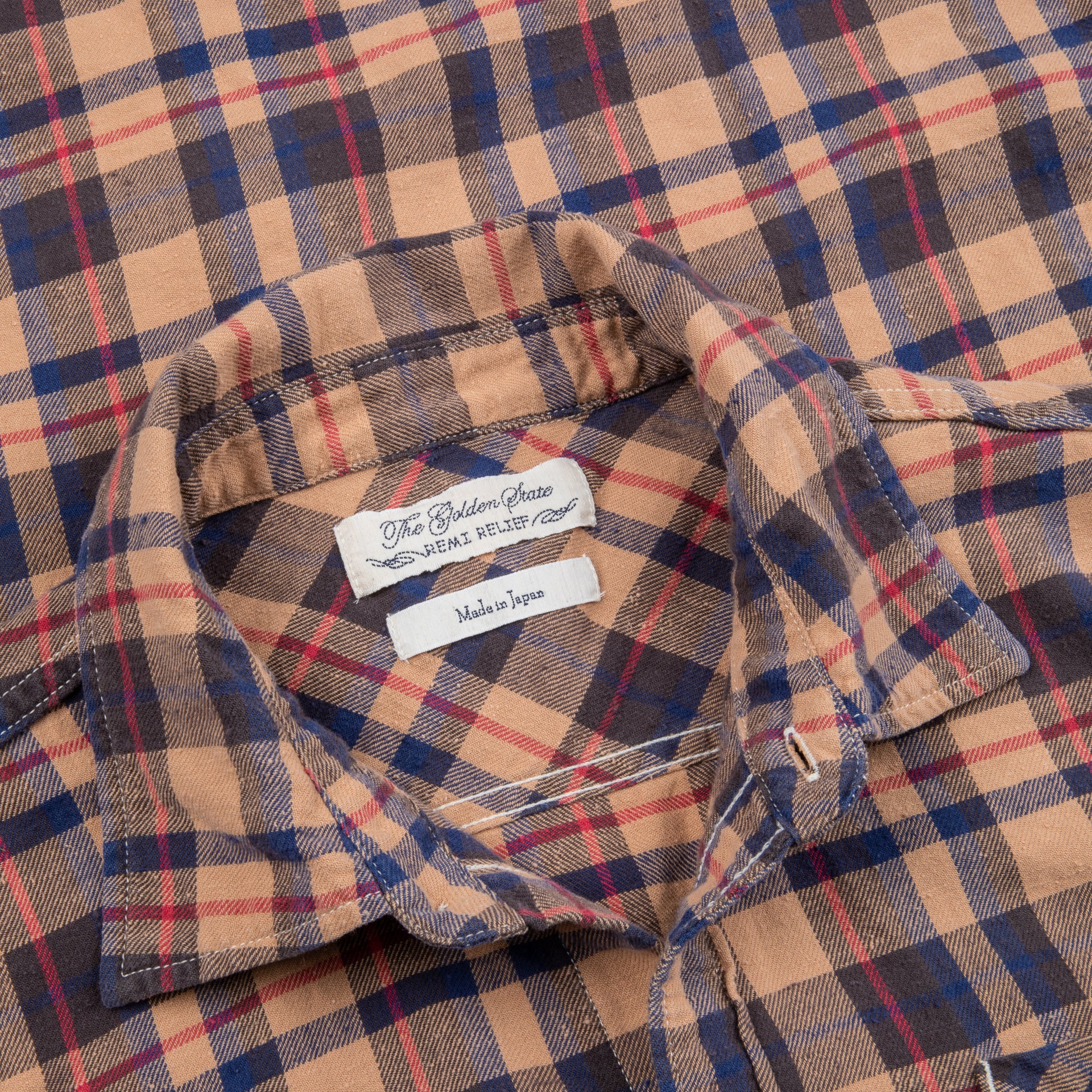 Remi Relief Checked regular shirt Moccha