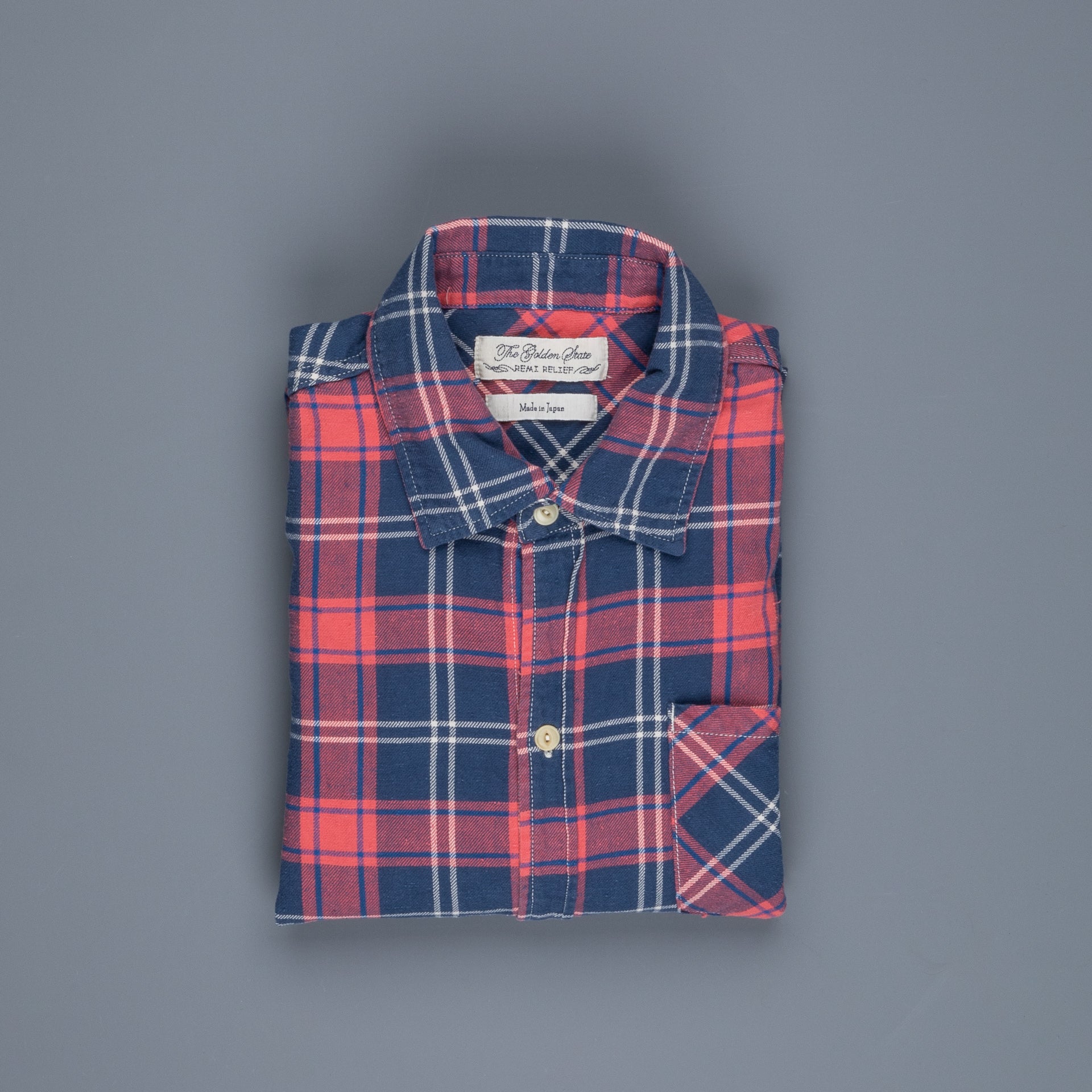 Remi Relief Checked regular shirt Blue