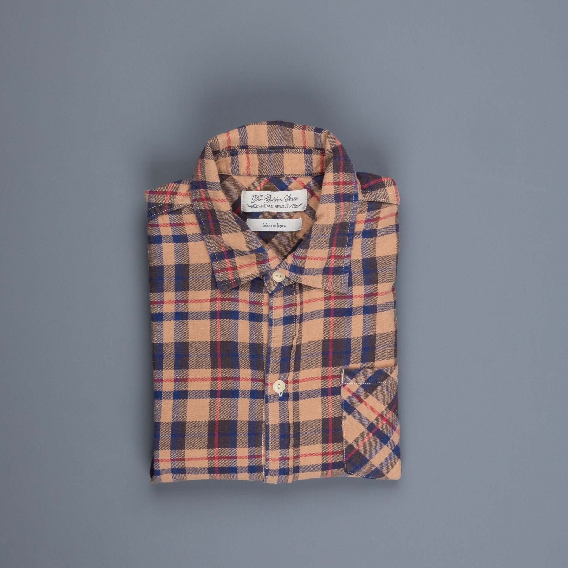 Remi Relief Checked regular shirt Moccha