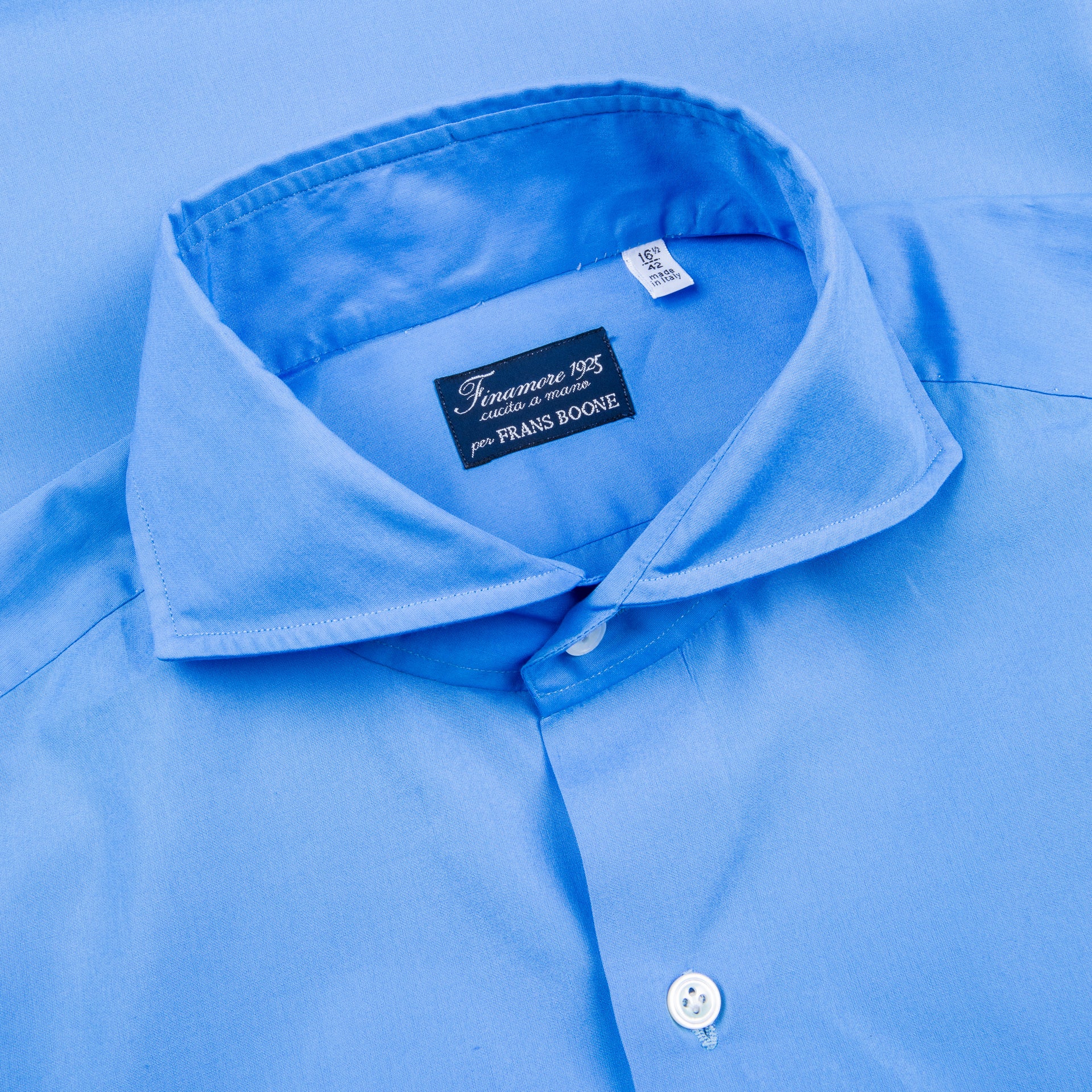 Finamore Napoli shirt collo Sergio Blu Avio – Frans Boone Store