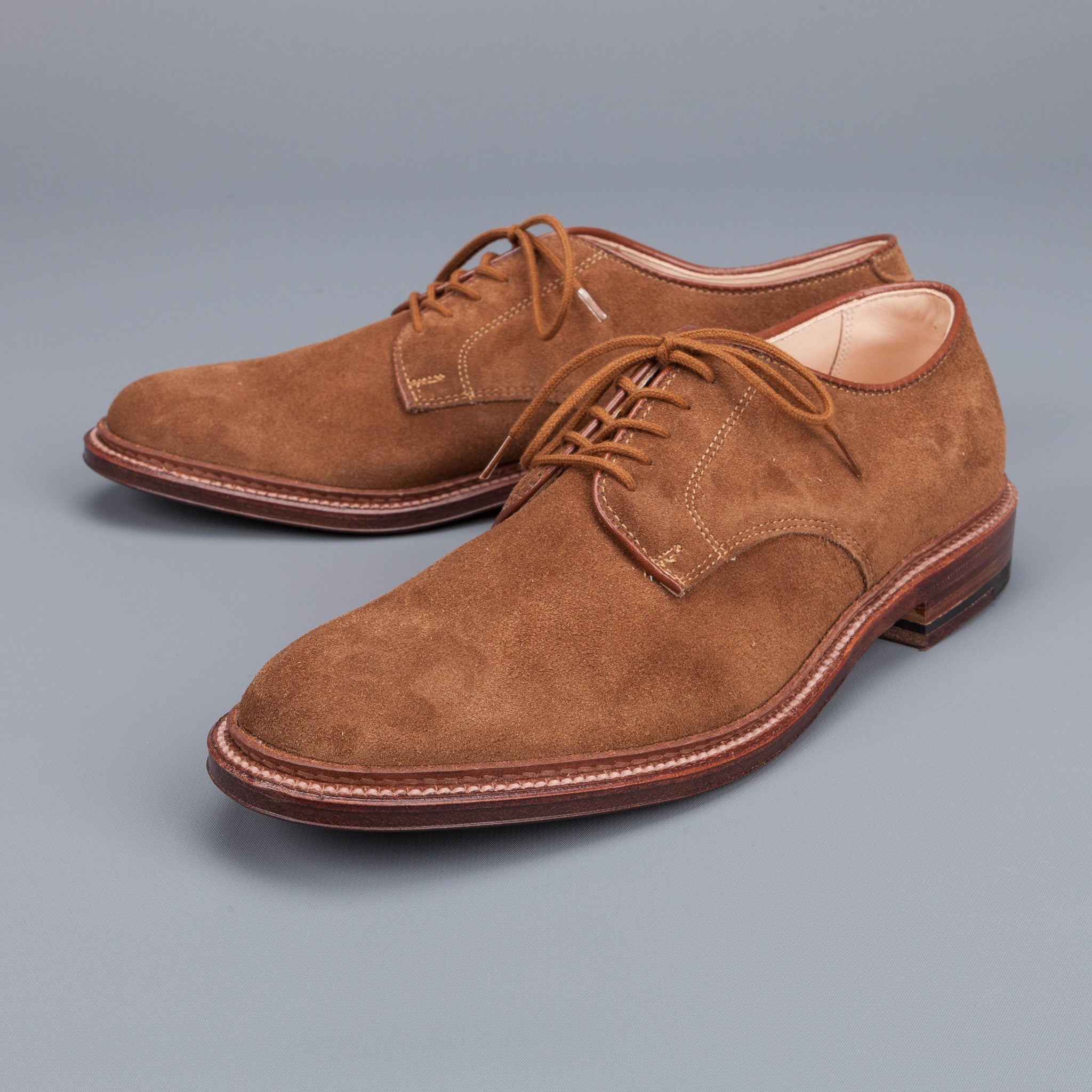 Alden unlined snuff suede plain toe blucher