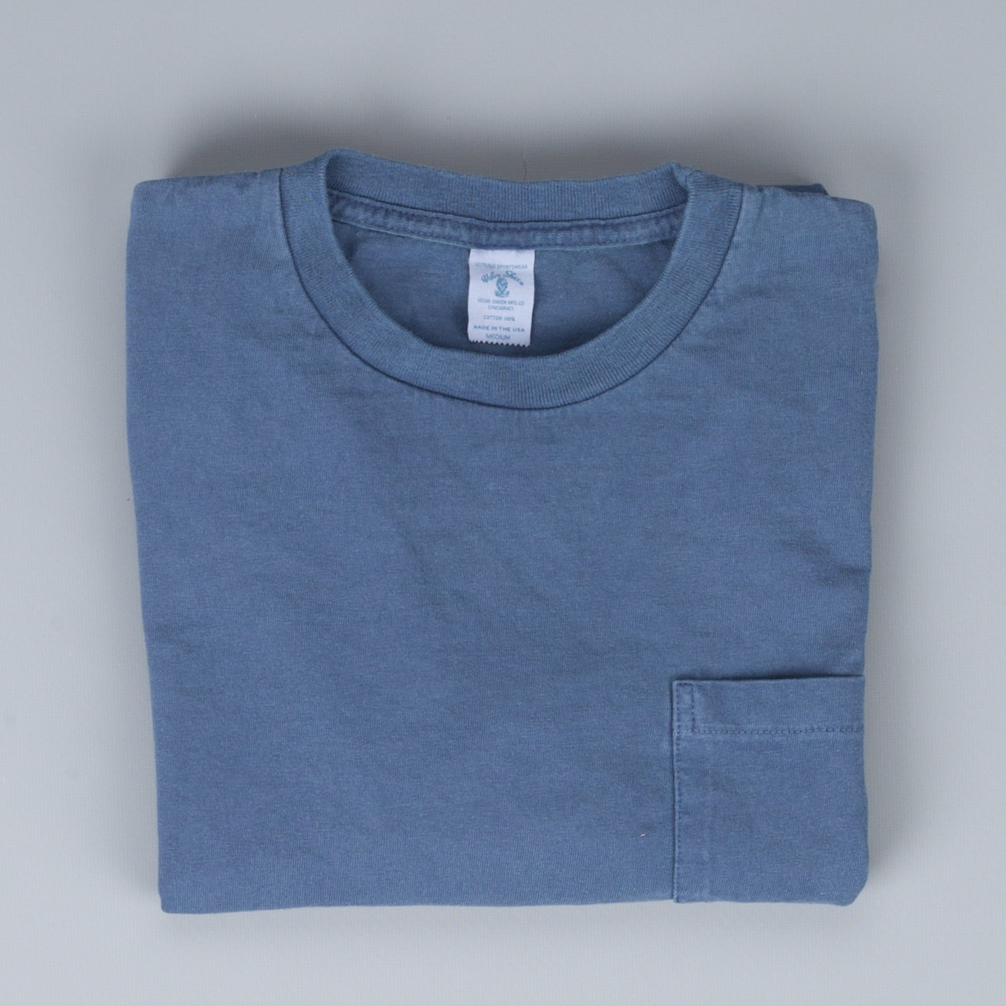 Velva Sheen LS pocket tee pigment dyed Navy – Frans Boone Store