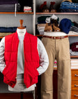 The Real McCoy's Cotton Nylon Down Vest Red