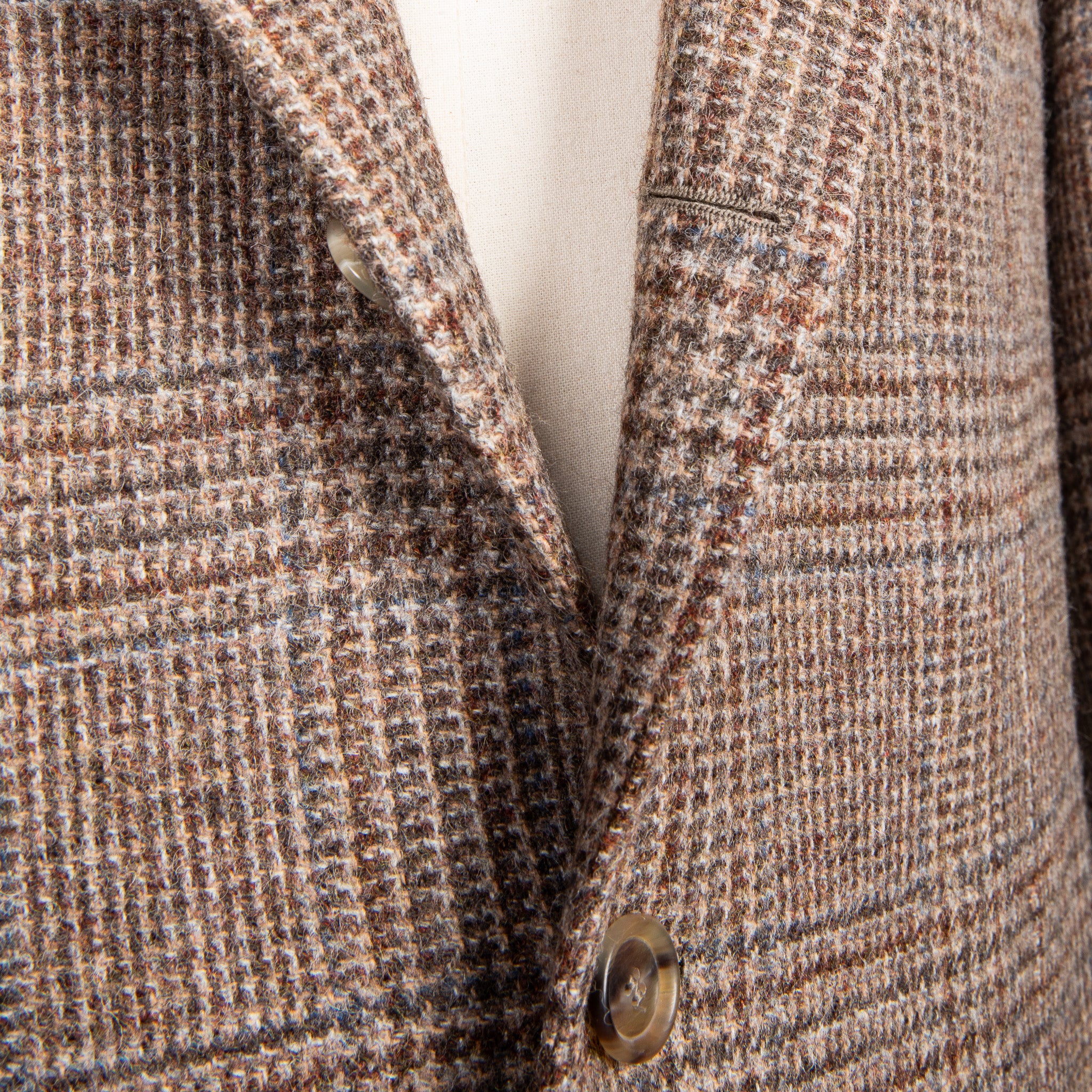 De Petrillo Posillipo Shetland Tweed Jacket Prince Of Wales Beige – Frans  Boone Store