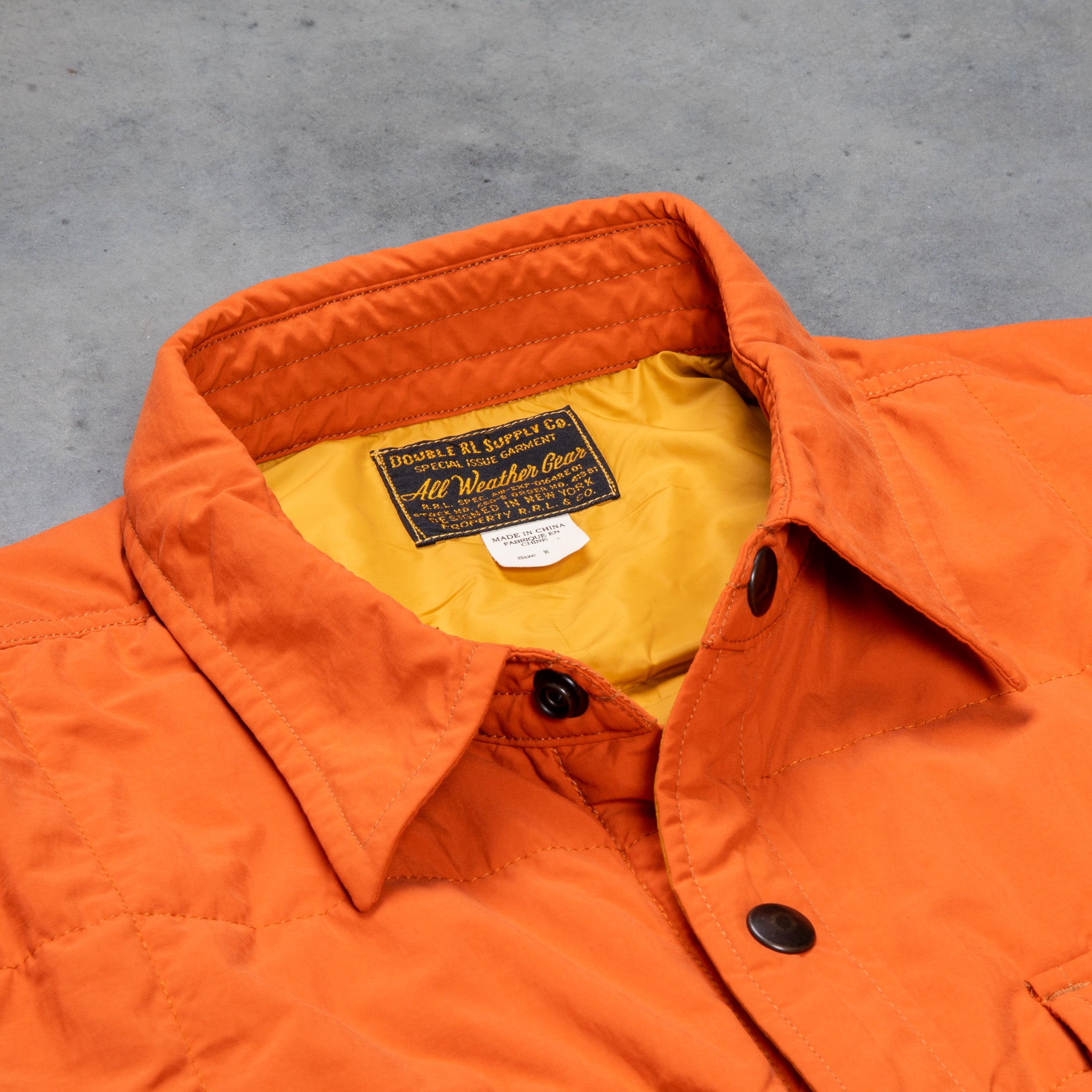 RRL Mountaineer Quilted Shirt Outdoor Orange – Frans Boone Store