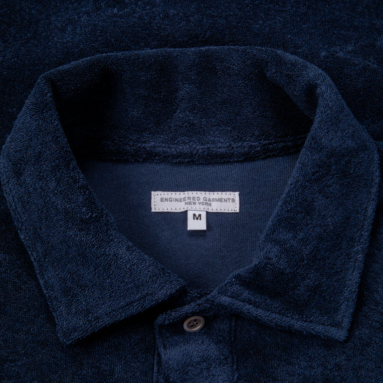 Engineered Garments Polo CP Velour Navy – Frans Boone Store