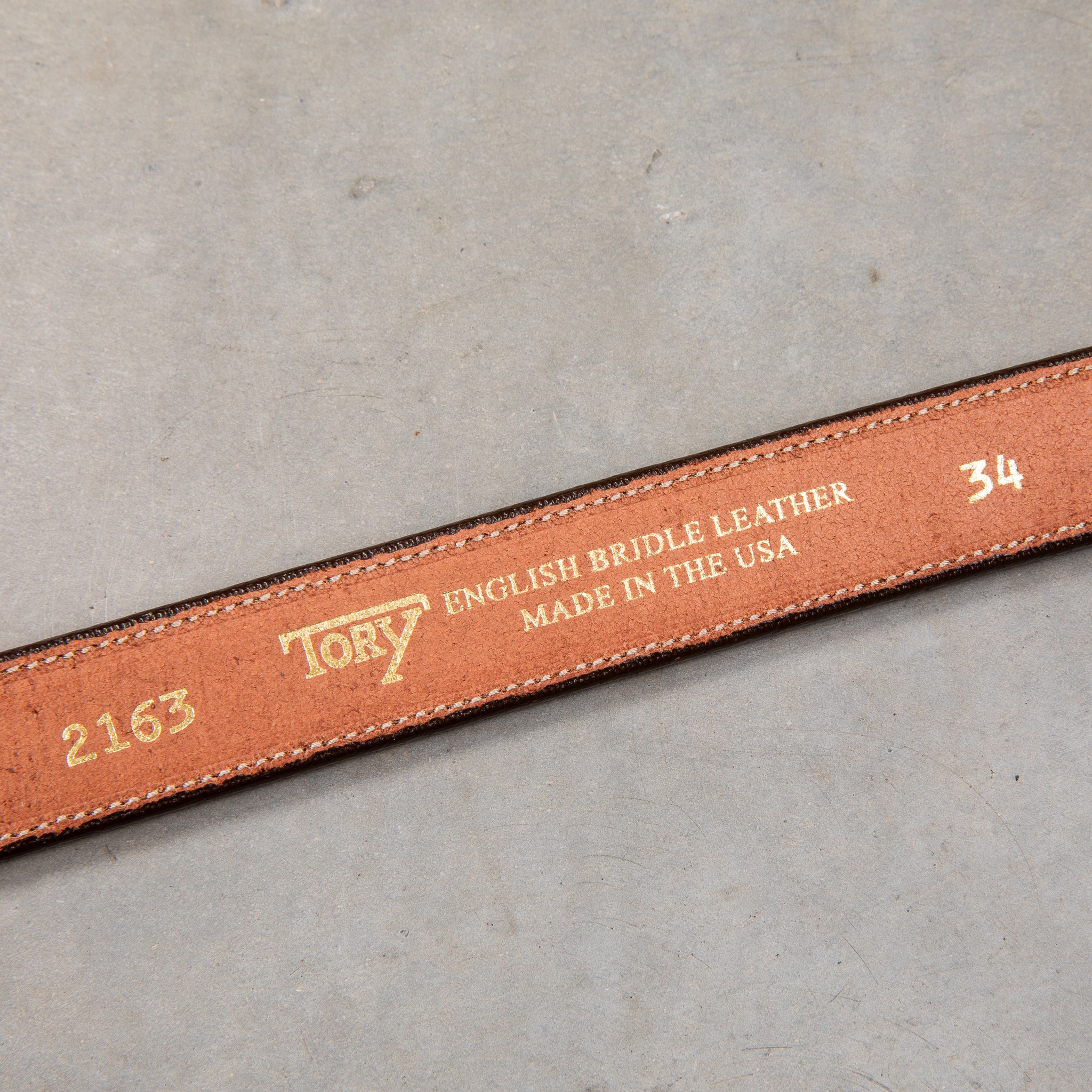 Tory Leather Classic Bridle Leather Belt 1″ Brass Buckle Oakbark