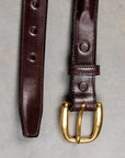 Tory Leather Classic Bridle Leather Belt 1″ Brass Buckle Havana