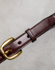 Tory Leather Classic Bridle Leather Belt 1″ Brass Buckle Havana