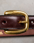 Tory Leather Classic Bridle Leather Belt 1″ Brass Buckle Havana