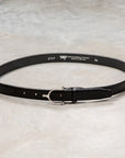 Tory Leather Spur Bridle Leather Belt 1″ Nickle Buckle Black