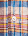 Finamore Madison Fit Collo Achille Linen Check Red