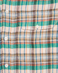 Finamore Madison Fit Collo Achille Linen Check Green