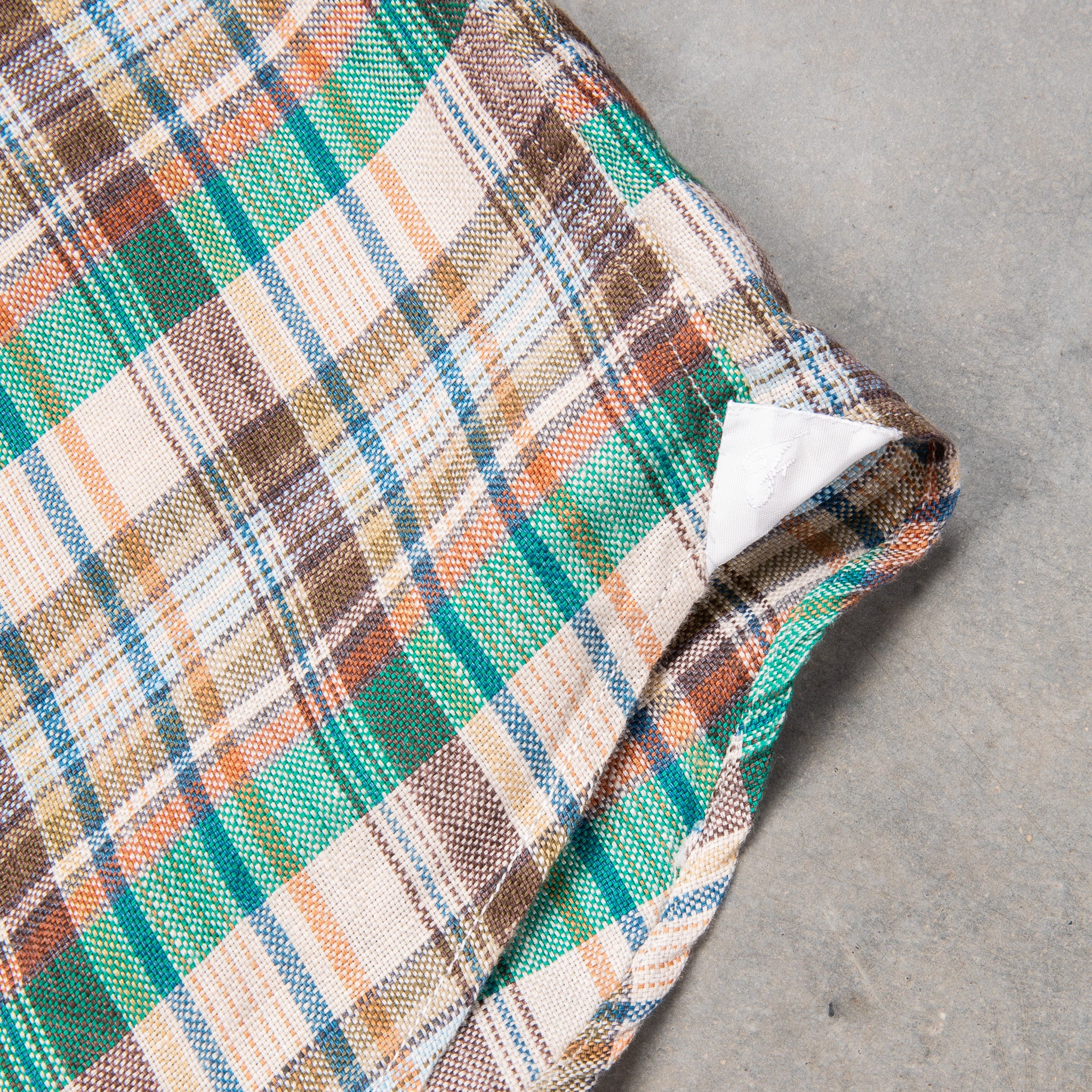 Finamore Madison Fit Collo Achille Linen Check Green