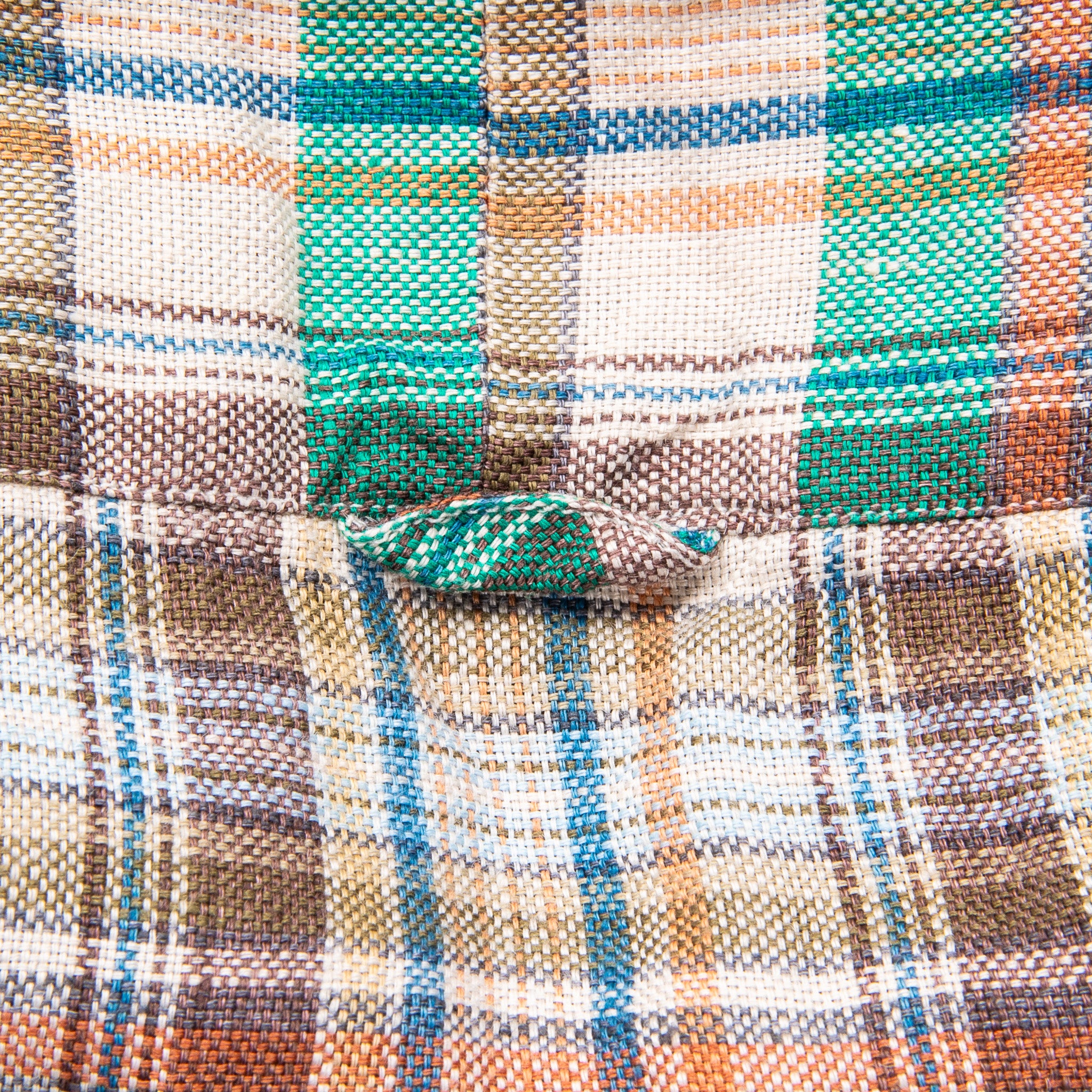 Finamore Madison Fit Collo Achille Linen Check Green