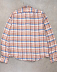 Finamore Madison Fit Collo Achille Linen Check Red