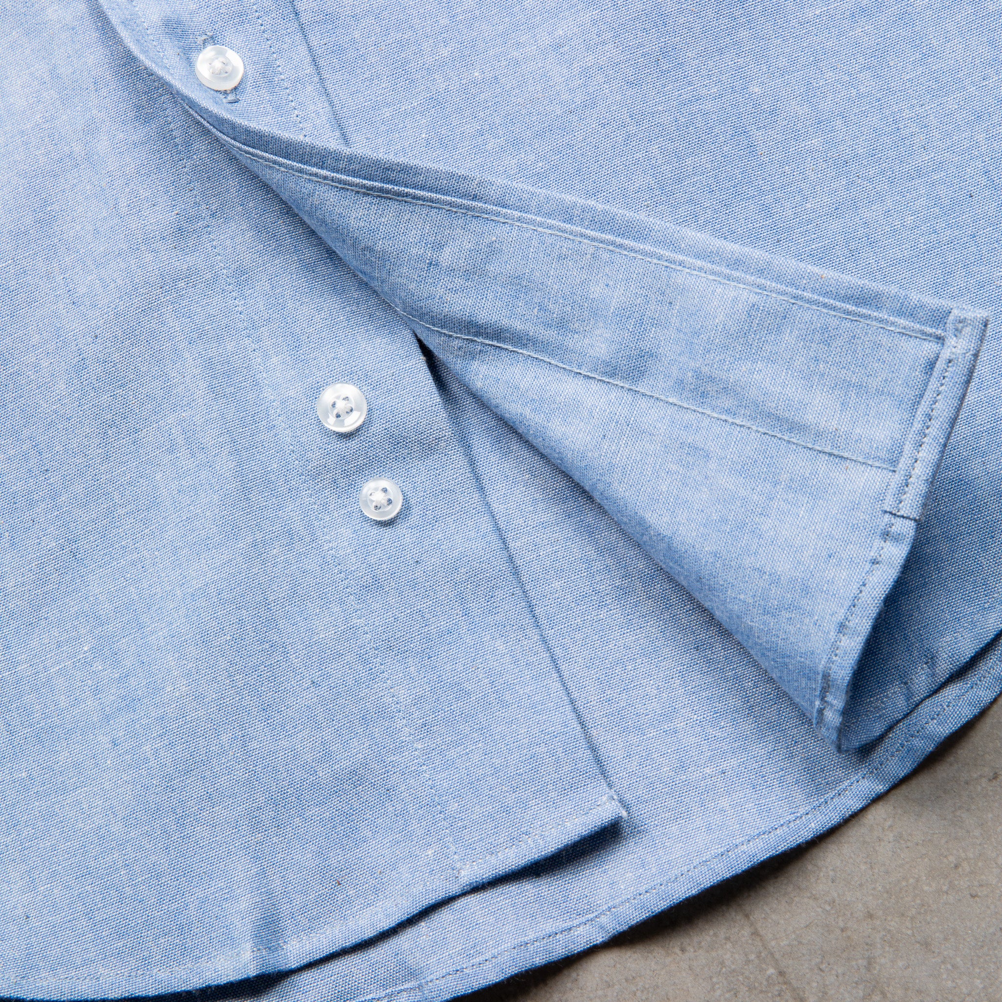 Far East Manufacturing Chambray Button-down Shirt Aqua