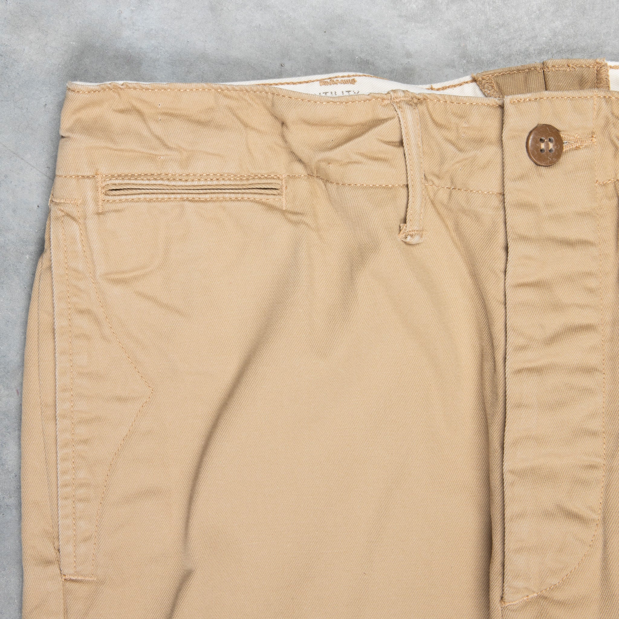 RRL Officer´s flat pant new military khaki – Frans Boone Store