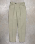 The Real McCoy's Belted Waistband Plain Stitch Pique Pants Sage