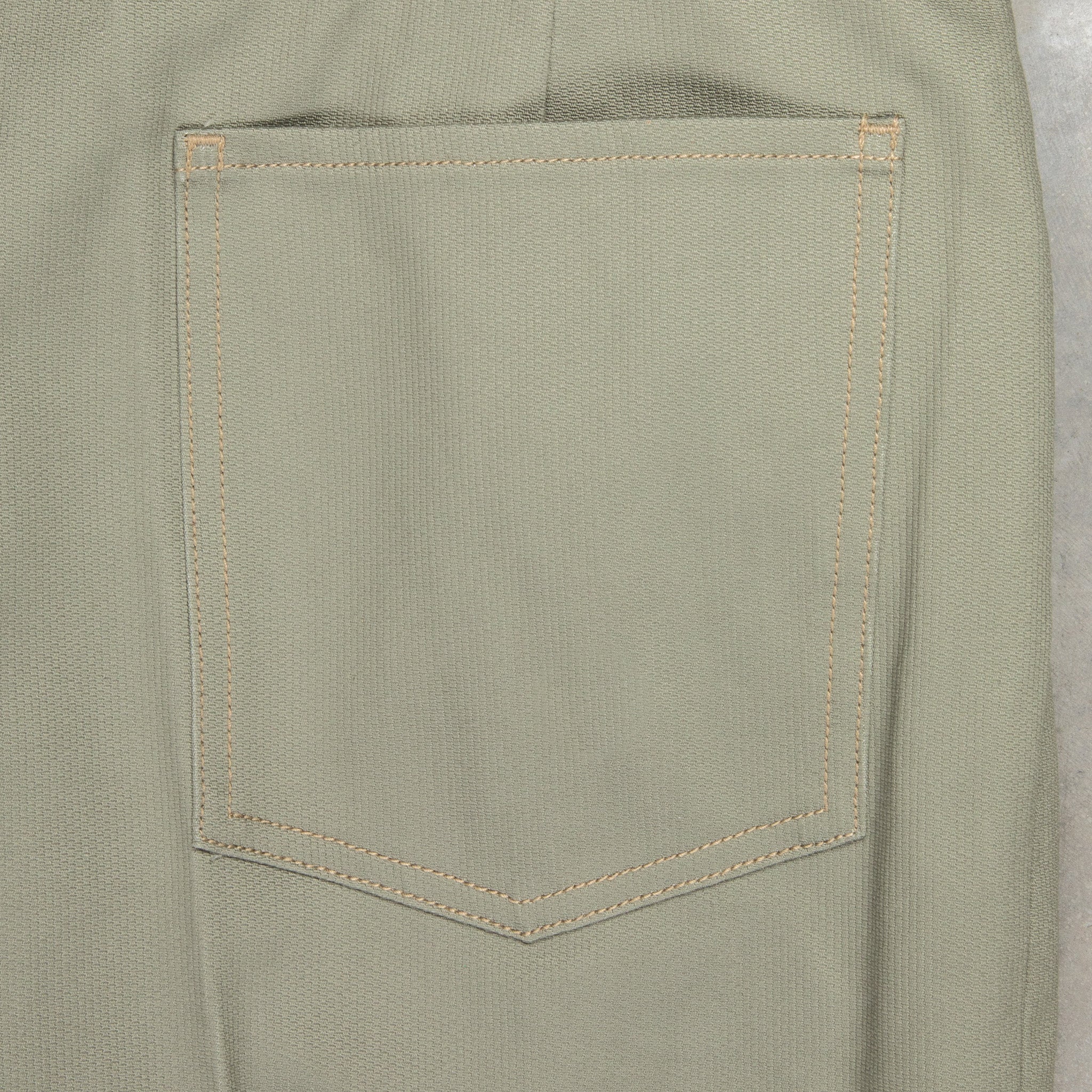 The Real McCoy&#39;s Belted Waistband Plain Stitch Pique Pants Sage