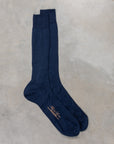 Frans Boone Socks Fillo di Scozia Blu Acciaio