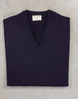 William Lockie Oxton Cashmere V-Neck Dark Navy