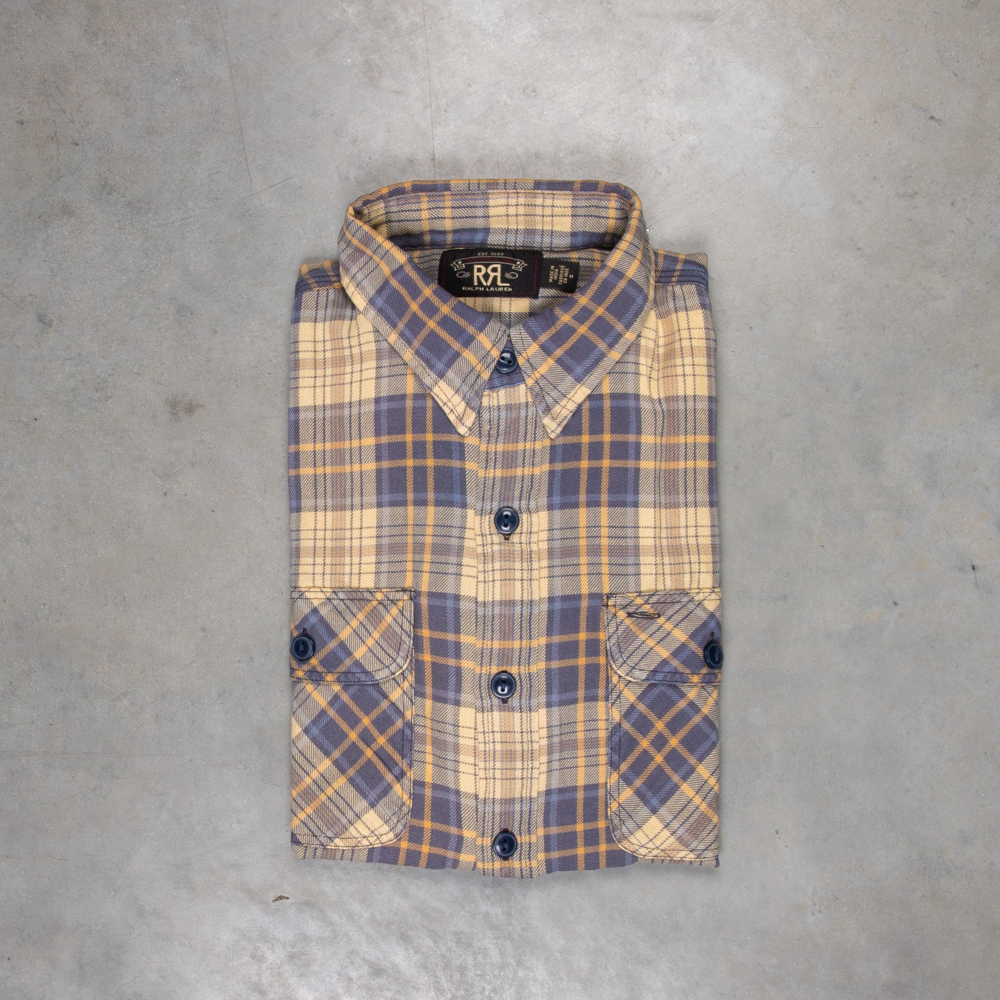 RRL Matlock Shirt Faded Blue and Yellow RL-600 Check – Frans Boone