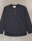 Fullcount Flat Seam Heavyweight Longsleeve Henley Ink. Black