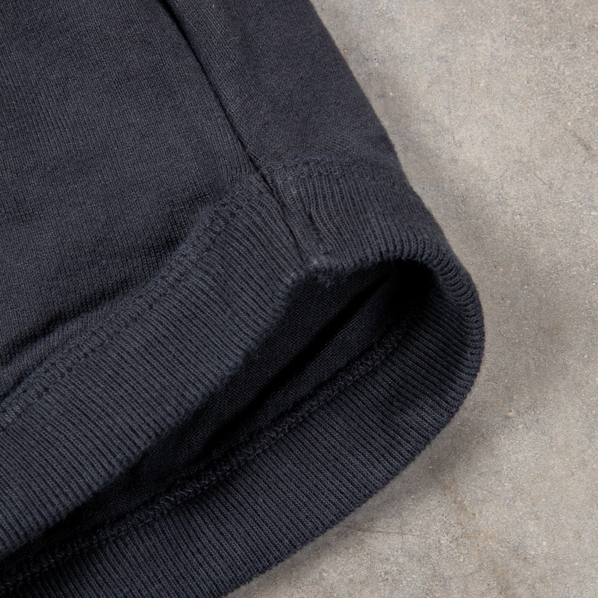 Fullcount Flat Seam Heavyweight Longsleeve Henley Ink. Black