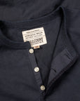 Fullcount Flat Seam Heavyweight Longsleeve Henley Ink. Black