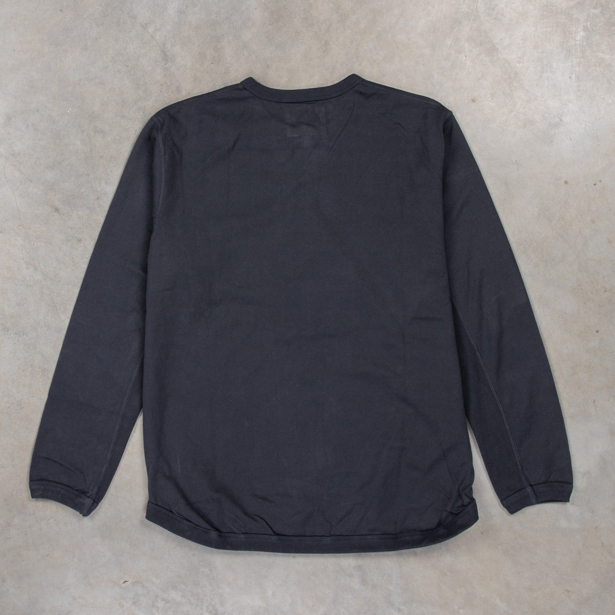 Fullcount Flat Seam Heavyweight Longsleeve Henley Ink. Black