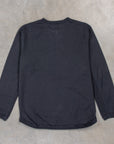 Fullcount Flat Seam Heavyweight Longsleeve Henley Ink. Black