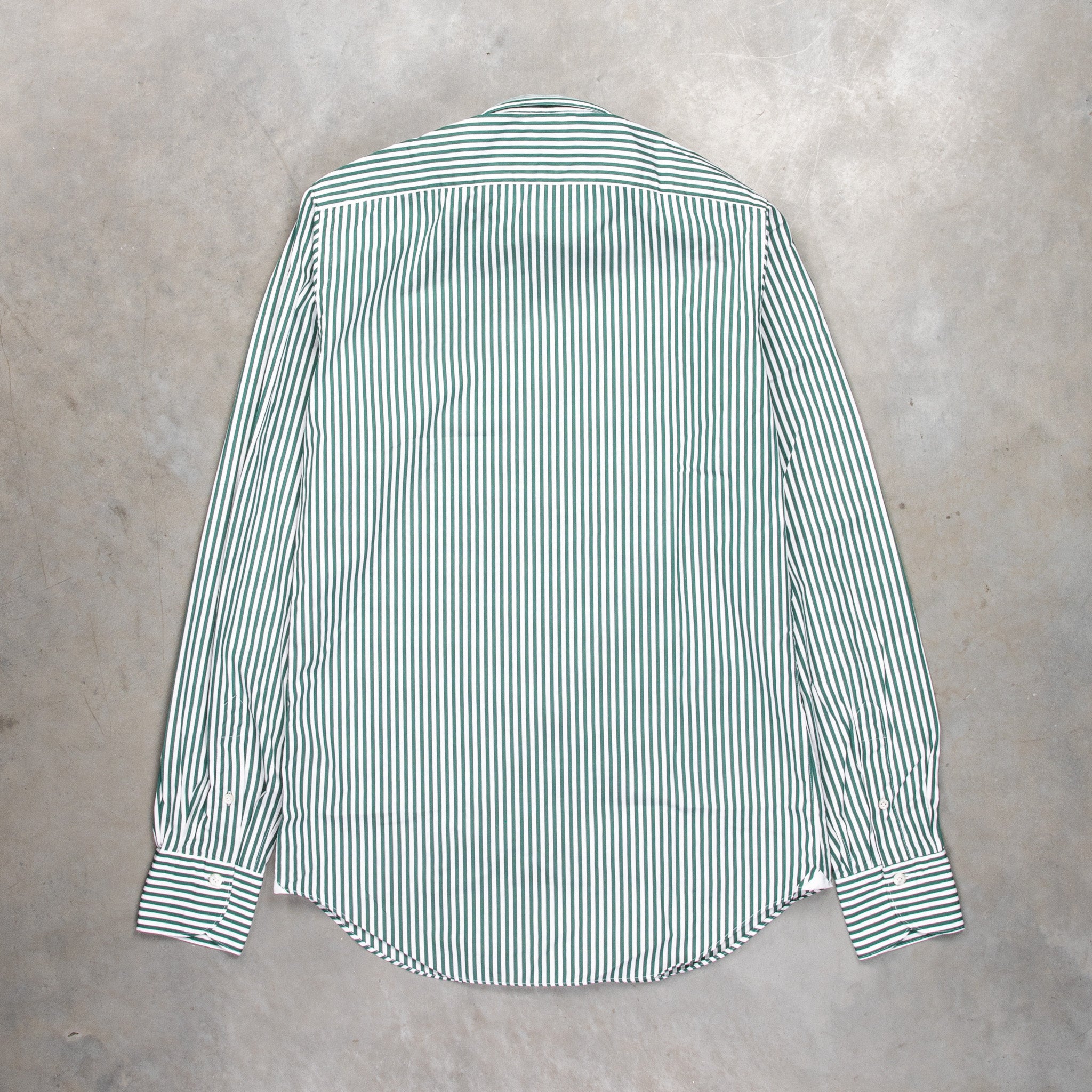 Finamore Tokyo Fit Collo Lucio Bengal Stripe Shirt Verde Inglese