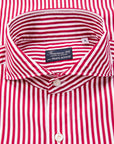 Finamore Tokyo Fit Collo Sergio Bengal Stripe Shirt Chianti