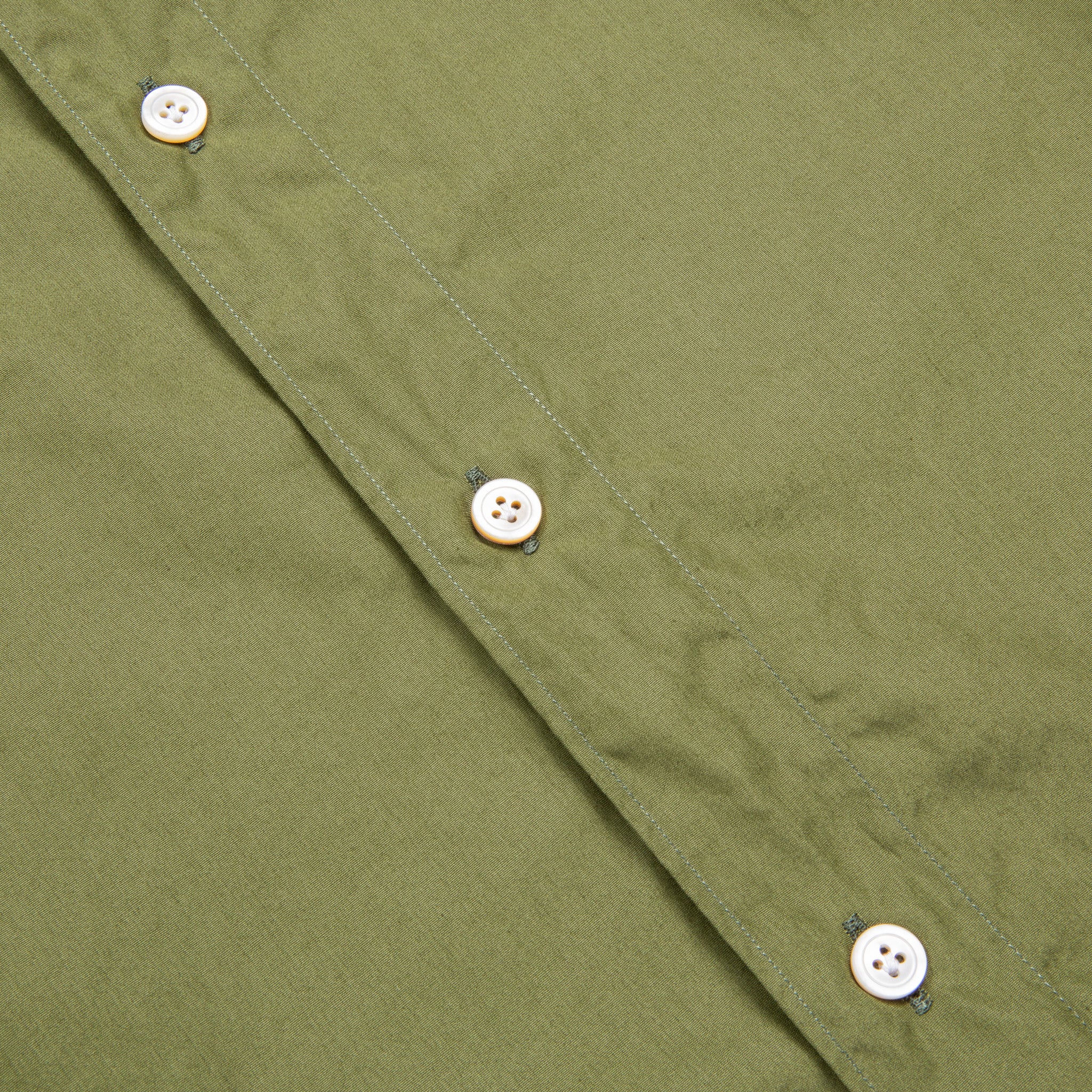 Finamore Gaeta Shirt Sergio Collar Alumo Poplin Olive